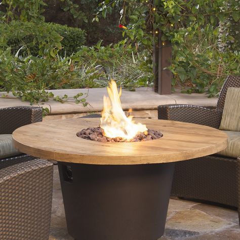 French Barrel Oak Cosmo Gas Fire Pit Table - Round | WoodlandDirect.com: Outdoor Fireplaces: Fire Pits - Gas, American Fyre Designs Round Fire Pit Table, Outside Fire Pits, Fire Pit Ideas, Fire Pit Ring, Fire Pit Landscaping, Fire Pit Furniture, Round Fire Pit, Gas Fire Pit Table, Gas Fire Pit