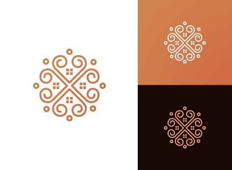 Simple mandala line logo with house symbol, Luxury Ornament Logo Design, Abstract Logo Design Concept for Template Mandala Minimal, Mandala Logo Design, House Symbol, Bottle Aesthetic, Mandala Logo, Abstract Logo Design, Logo Design Concept, Line Logo, Sigil Magic