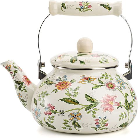 Enamel Teapot, Whistling Tea Kettle, Induction Cooking, Ceramic Heater, Water Kettle, Electric Stove, Induction Cooktop, Floral Tea, How To Make Tea