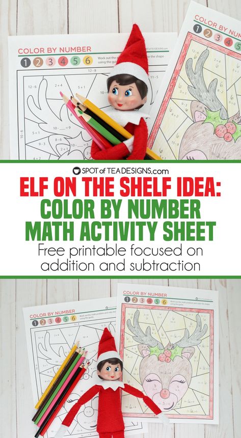 Elf On The Shelf Activity Sheets, Elf On The Shelf Math Ideas, Snoop Dog Christmas, Elf Math, After School Club Activities, Xmas Breakfast, Free Color By Number, Color By Number Math, Elf Stuff