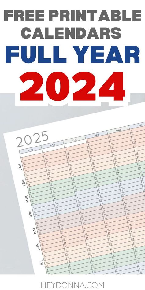 2025 Calendar on one page Year At A Glance Printable Free, 2025 Calendar Printable Free Yearly, Free Printable Calendar 2025, Bujo 2025, One Page Calendar, Yearly Planning, Full Year Calendar, Printable Yearly Calendar, At A Glance Calendar