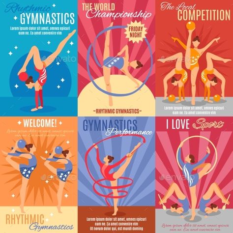 Illustrator Video, Gymnastics Posters, Gymnastics Party, Kids Gymnastics, Inspirational Quotes Background, Tennis Set, Sport Gymnastics, Rhythmic Gymnastics Leotards, Posters Wall