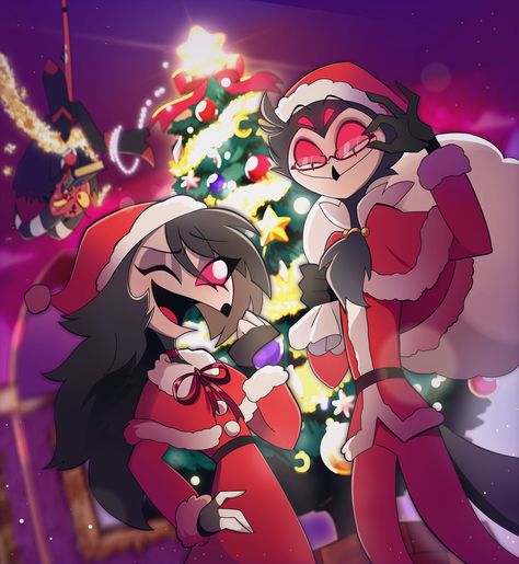 Hazbin Hotel And Helluva Boss, Boss Christmas, Boss Series, Boss Wallpaper, Anime Christmas, Boyfriend Games, Monster Hotel, Alastor Hazbin Hotel, Vivziepop Hazbin Hotel