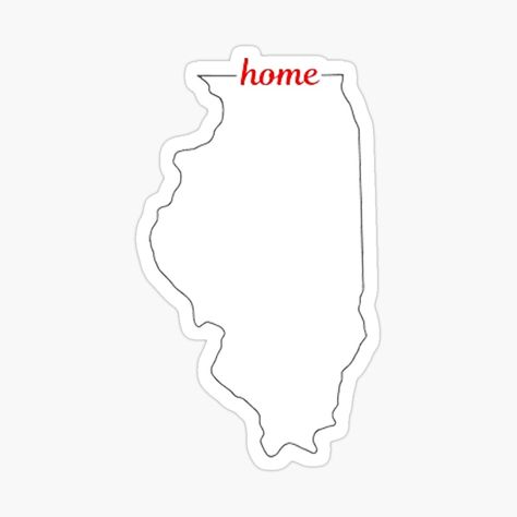 Get my art printed on awesome products. Support me at Redbubble #RBandME: https://www.redbubble.com/i/sticker/Illinois-State-Outline-Home-by-ENOAGifter/161393774.EJUG5?asc=u Illinois State, State Outline, U.s. States, Us States, Flag Colors, The Line, Dad Hats, Illinois, Sticker Design