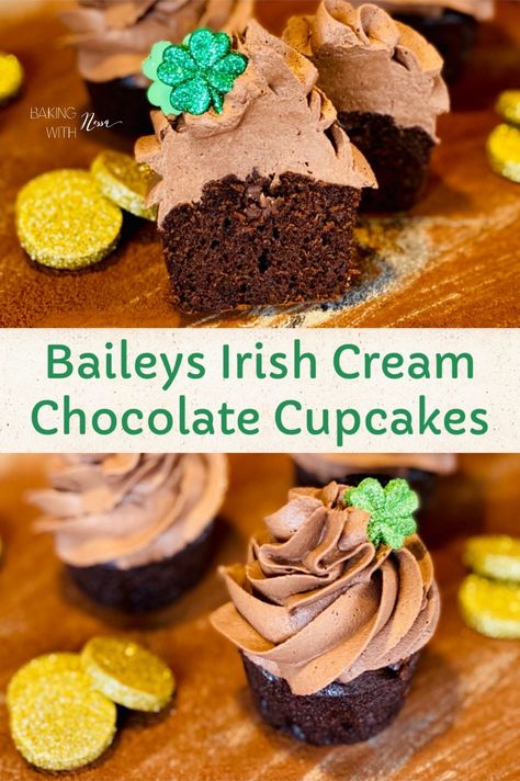 Indulge in a heavenly dose of decadence with these Baileys Irish Cream Chocolate Cupcakes! They are rich and moist treats will satisfy your sweet tooth and add a delightful twist to your dessert table! Baileys Irish Cream Cake, Irish Cream Cake, Baileys Irish, Baileys Irish Cream, Irish Cream, Mini Muffins, Inspired Recipes, Chocolate Cupcakes, Unsweetened Cocoa