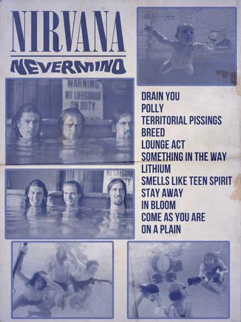 1991 Aesthetic, Nirvana Poster Vintage, Nevermind Poster, Nirvana Poster Room, Nirvana Print, Vintage Posters Nirvana, Vintage Nirvana Poster, Nirvana Album Poster, Nirvana Font