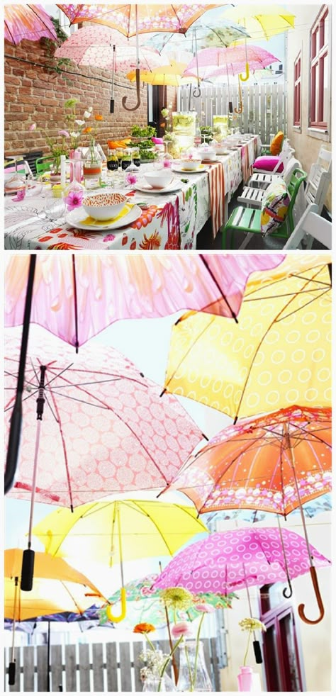 Brooklyn Limestone: Floating Umbrella Garden Party Inspiration Umbrella Baby Shower, Tafel Decor, Party Deco, Pretty Party, Garden Parties, Outdoor Party, Party Inspiration, Party Planner, Decoration Table