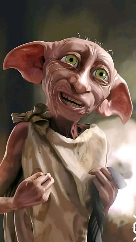 Harry Potter Portraits, Harry Potter Creatures, Pop Culture Tattoos, Dobby Harry, Culture Tattoos, Art Harry Potter, Harry Potter Art Drawings, Harry Potter Painting, Dobby Harry Potter