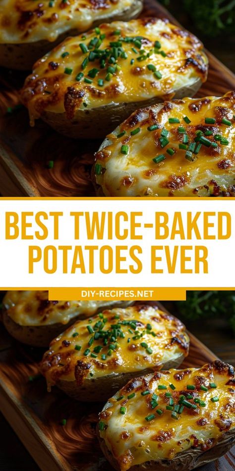 Discover the best twice-baked potatoes ever with our foolproof recipe. Ideal for family gatherings! Twice Baked New Potatoes, Back Potatoes Recipes, Easy Meal With Potatoes, The Best Twice Baked Potatoes, Bake Potato Ideas, Half Baked Potatoes In The Oven, Healthy Twice Baked Potatoes, Baked New Potatoes Recipes, Patotoes Recipes Cooking