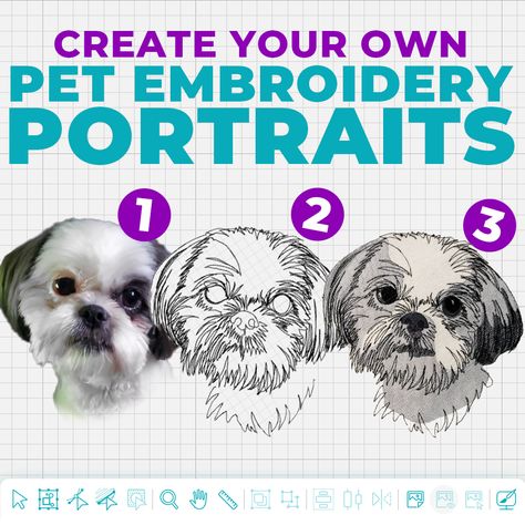 From Thread to Fur: Create Stunning Custom Pet Embroidery Portraits Embroidery Digitizing Software, Pet Embroidery, Embroidery Portrait, Royal Pet Portrait, Satin Stitch Embroidery, Portrait Embroidery, Embroidery Digitizing, Custom Dog Portraits, Basic Tools