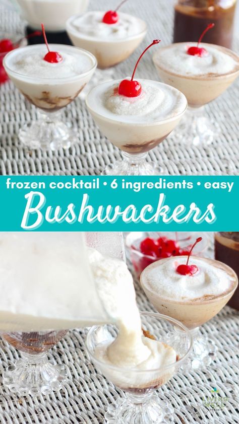 Easy Frozen Drinks Alcohol, Flora Bama Bushwacker Recipe, Bushwacker Recipe With Ice Cream, Easy Bushwacker Recipe, Fun Summer Drinks Alcohol, Bushwacker Recipe, Spring Drinks, Frozen Drinks Alcohol, Boozy Ice Cream