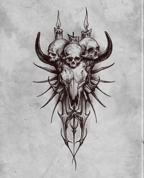 Skeleton Head Tattoo, Head Tattoo, Wicked Tattoos, Skull Art Drawing, Skeleton Head, Creepy Tattoos, Sketch Tattoo Design, Gothic Tattoo, Horror Tattoo