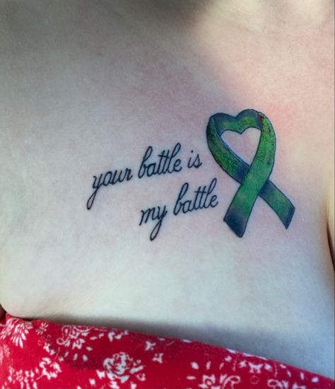 Green Ribbon Tattoo, Donate Life Tattoo, Lymphoma Awareness Tattoo, Your Battle Is My Battle Tattoo, Lymphoma Tattoo Ideas, Transplant Tattoos Liver, Lymphoma Survivor Tattoo, Blue Ribbon Tattoo, Hodgkin Lymphoma Tattoo