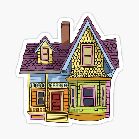 Pegatinas: Pixar | Redbubble Up House Drawing, Up Movie House, Disney Up House, Deco Disney, Up Pixar, Up The Movie, Our Adventure Book, House Cartoon, Disney Paintings