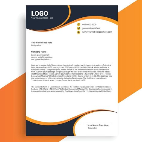 Professional Letterhead Template, Letterhead Format, Letterhead Template Word, Company Letterhead Template, Professional Letterhead, Company Letterhead, Letterhead Business, Email Template Design, Business Letter