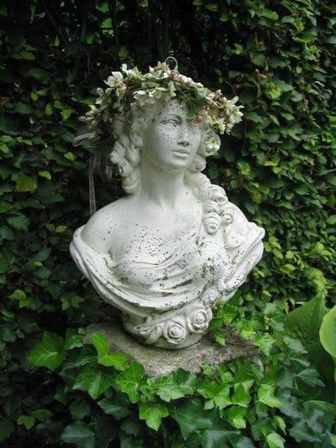 Tap in the photo to see social media posts inspirations ________ #nature #aesthetic #natureza #design #modern #socialmedia #inspiration #brand #branding #marketing Statue With Flowers, Lady Statue, Tap Here, Garden Statues, Green Aesthetic, Dream Garden, Secret Garden, Art References, In The Garden