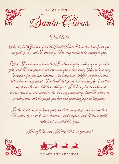 Santa Letter Template Free Printable, Santa Claus Letterhead, Letter From Santa Template, Santa Letterhead, Formal Letter Template, Free Letters From Santa, Free Letterhead Templates, Christmas Letter Template, Company Letterhead Template