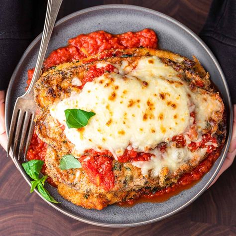 Chicken Eggplant Parmesan, Chicken And Eggplant, Homemade Chicken Parmesan, Chicken Parmigiana Recipe, Chicken Eggplant, Eggplant Parmesan Recipe, Sip And Feast, Fried Chicken Cutlets, Eggplant Recipes Parmesan