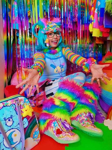 Decora Kei Outfits, Decora Fashion Outfits, Rainbowcore Fashion, Cybr Grl, Decora Kei Fashion, Decora Outfits, Clowncore Outfit, Decora Aesthetic, Decora Fashion