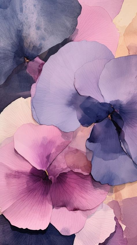 Tropical flowers abstract painting petal. | Premium Photo Illustration - rawpixel Purple Flower Illustration, Iphone Wallpaper Lilac, Flower Painting Wallpaper, Lilac Iphone Wallpaper, Cool Phone Wallpapers, Watercolor Flowers Wallpaper, Iphone Wallpaper Pastel, Roses Abstract, Lilac Iphone