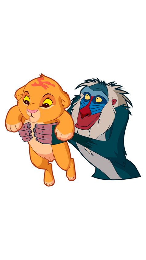 Here is the King of all Disney Universe of movies and cartoons! Welcome The Lion King Simba and Rafiki, an old baboon, who is his true family friend, who serves as a shaman of the Pride Lands and... Rafiki Holding Simba, Disney Characters Eating, Rafiki And Simba, Rafiki Drawing, Rafiki Lion King, Lion King Cartoon, Rafiki Simba, Disney Characters Lion King, Lion King Family