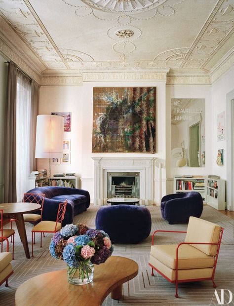 Architectural Digest Living Room, Living Room Designs India, 18th Century House, India Mahdavi, Contemporary Living Room Design, Beautiful London, London Home, Contemporary Living Room, Modern Room