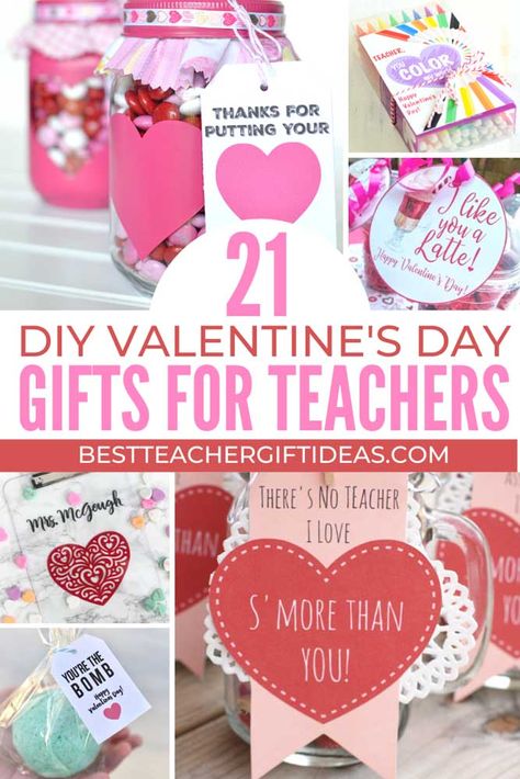 Say thank you to a teacher with these cute Valentines Day gifts for teachers. Easy DIY teachers gifts they will love. #valentinesday #teachersvalentinedaygift #teachersvalentinegift #valentinesforteachers Easy Teacher Valentines Day Gifts, Simple Valentines Gifts, Gift Ideas For Teachers, Ideas For Teachers, Valentines Gift Bags, Teacher Valentine Gifts, Valentine's Day Gift Ideas, Teachers Diy, Easy Bake