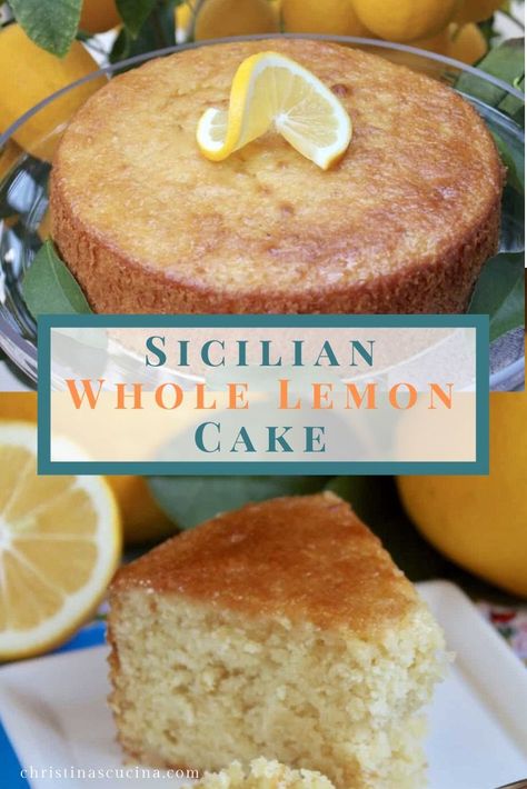 Sicilian Whole Lemon Cake is made with a whole lemon, rind and all! It's superb when made with a Meyer lemon! The glaze just adds a bit more sweetness to the tart! Read the rave reviews then make it yourself! #lemoncake #meyerlemons #wholelemoncake #baking #bakemeacake Lemon Pulp Uses, Lemon Pulp Recipes, Whole Lemon Cake, Recipes With Lemon, Italian Lemon Cake, Benefits Of Lemon Juice, Lemon Water Health Benefits, Lemon Water Detox, Pulp Recipes