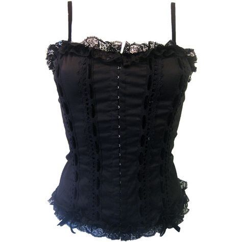 Hell Bunny Roxanne Corset Black | Gothic Clothing | Emo clothing |... ($35) ❤ liked on Polyvore Gothic Summer, Avril Lavigne Style, Emo Clothing, Corset Black, Punk Shirt, Gothic Tops, Goth Shirt, Gothic Shirts, Goth Corset