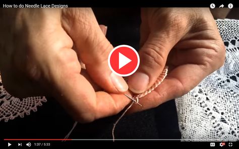 Armenian Lace Tutorial, How To Make Lace Tutorials, Needle Lace Patterns, Lace Making Beginners, How To Make Lace, Needle Lace Tutorial, Armenian Needle Lace, Armenian Lace, Needle Tatting Tutorial