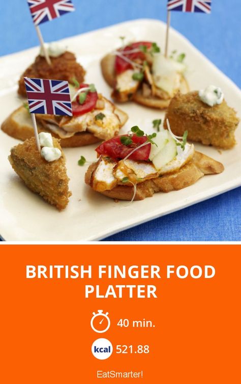 British Canapes, English Appetizers British, British Finger Food, English Appetizers, Finger Food Platter, English Picnic, Cheese And Pickle Sandwich, Chip Butty, Gourmet Appetizers