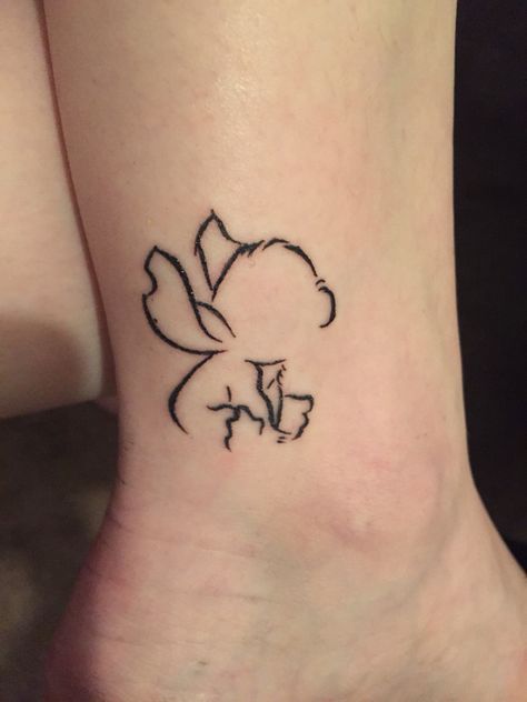 Simple Stitch tattoo to signify the importance of family. Love this! Disney Inspired Tattoos, Ohana Tattoo, Stitch Tattoo, Meaningful Tattoos For Women, Small Girl Tattoos, Small Meaningful Tattoos, Disney Tattoo, Wrist Tattoos For Women, Cartoon Tattoos