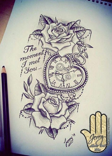 Kunst Tattoos, Tattoo Trend, Tattoo Zeichnungen, Half Sleeve Tattoos For Guys, Cat Tattoos, Clock Tattoo, Tiny Tattoo, Rose Tattoo Design, Baby Tattoos