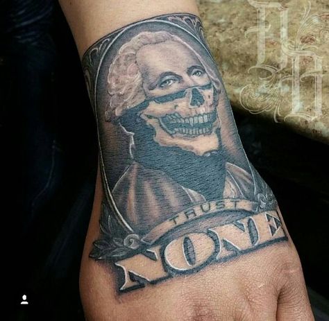 Loyalty Over Money Tattoo, Trust None Hand Tattoo, Goofy Tattoos For Men, Trust None Neck Tattoo, Trust No One Neck Tattoo, Money Bag Hand Tattoo, Trust No One Tattoo Ideas For Women, Trust None Tattoos Men, No Trust Tattoo