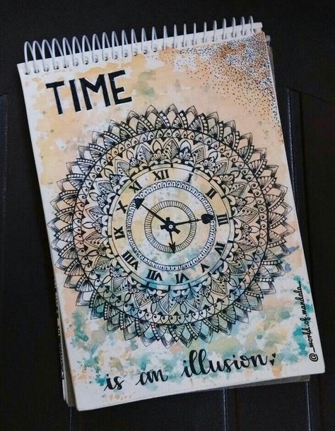 Things To Draw Sketch, Clock Mandala, Zantangle Art, Watercolor Mandala, Easy Mandala Drawing, Mandala Art Therapy, Doodle Art Drawing, Mandala Design Pattern, Mandala Art Lesson