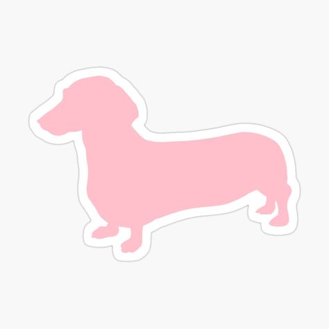 Get my art printed on awesome products. Support me at Redbubble #RBandME: https://www.redbubble.com/i/sticker/Pink-Dachshund-Silhouette-by-DogStickers/35495729.JCQM3?asc=u Uni Decor, Pink Dachshund, Collage Stickers, Ipad Inspo, Dachshund Stuff, Dachshund Silhouette, Dog Outline, Decorate Notebook, Pink Dog