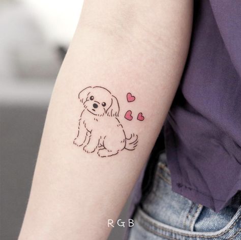 Bichon Tattoo, Maltese Tattoo, Puppy Tattoo, Small Dog Tattoos, Subtle Tattoos, Dog Tattoo, Tattoo Model, Dog Tattoos, Mini Tattoos