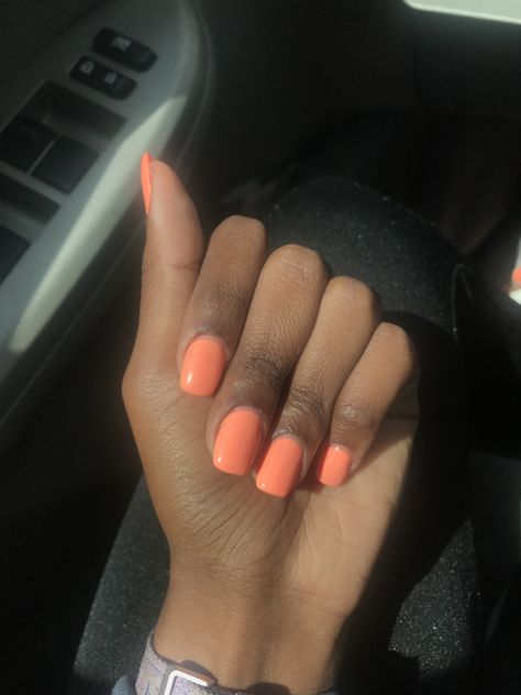 Short Nails Solid Color, Light Orange Nails, Peachy Nails, Simple Short Nails, Mom Makeover, Nails Solid Color, Nails Solid, Peachy Keen, Orange Nails