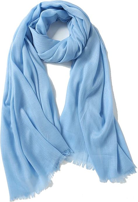 Jeelow Cotton Feel Scarf Shawl Wrap Soft Lightweight Light Travel Scarves Wraps For Men Women (Sky Blue) at Amazon Women’s Clothing store Light Blue Scarf, Blue Hijab, Blue Shawl, Travel Scarf, Light Travel, Unique Halloween Costumes, Uni Outfits, Cute Lazy Day Outfits, Lazy Day Outfits