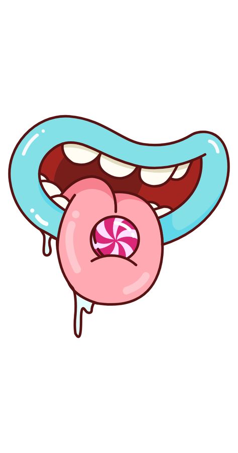 Funny cartoon mouth with tongue and candy as an accessory sticker to make photos more fun.. #Funny #Mouth #Accessories Cartoon Tongue, Mouth Accessories, Tongue Cartoon, Cartoon Mouth, Cartoon Candy, Candy Cartoon, Mouth Cartoon, Funny Mouth, Cartoon Mouths