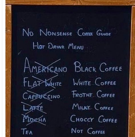 Coffee Explanation, Coffee Guide, Summer Wines, Drink Menu, White Coffee, Black Coffee, Cappuccino, A Coffee, Chalkboard Quote Art