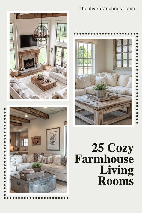 Cozy farmhouse living rooms are all about blending style and comfort. Find inspiration in charming decor, cozy textiles, and thoughtful furniture arrangements. These timeless interiors combine rustic and modern design elements for a space that feels both unique and homey. Cozy Farmhouse Living Room, Cozy Textiles, Farmhouse Living Rooms, Farmhouse Living Room Ideas, Timeless Interiors, Modern Design Elements, Cozy Farmhouse, Farmhouse Living Room, Furniture Arrangement