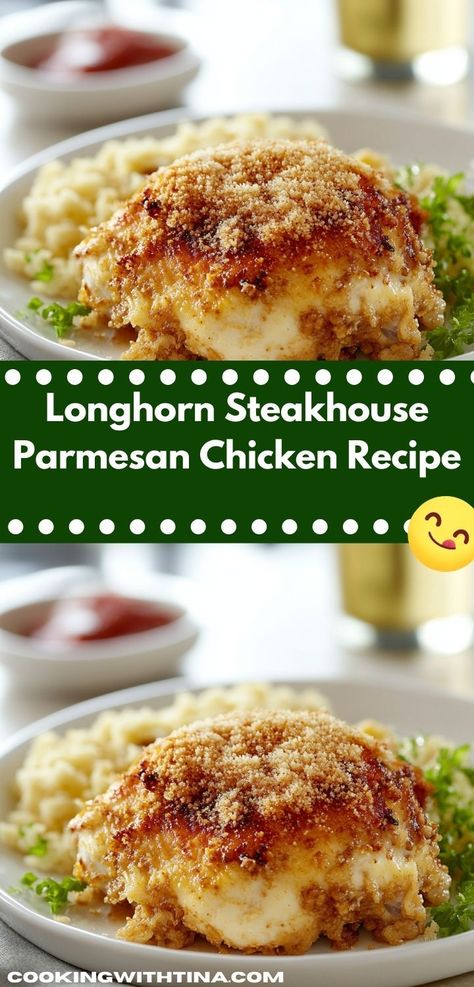 Need a crowd-pleasing recipe for your next gathering? Discover this Longhorn Steakhouse Parmesan Chicken that impresses with its creamy, cheesy goodness. It’s a fantastic choice for family dinners and special occasions alike. Parmesan Crusted Chicken Recipe, Crusted Chicken Recipes, Longhorn Steakhouse, Comforting Dinner, Chicken With Italian Seasoning, Chicken Breast Seasoning, Parmesan Crusted Chicken, Parmesan Chicken, Parmesan Crusted