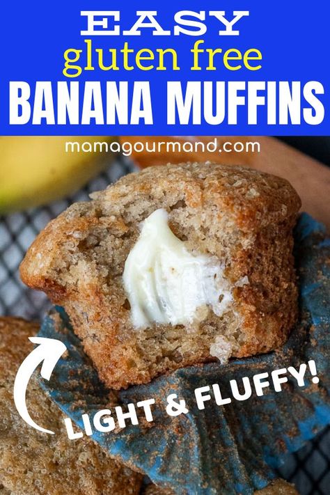 Gluten Free Desserts Cake, Gluten Free Banana Bread Muffins, Gluten Free Desserts Cookies, Gluten Free Muffin, Gluten Free Banana Muffins, Banana Muffins Easy, Gluten Free Desserts Healthy, Gluten Free Bagels, Easy Gluten Free Desserts