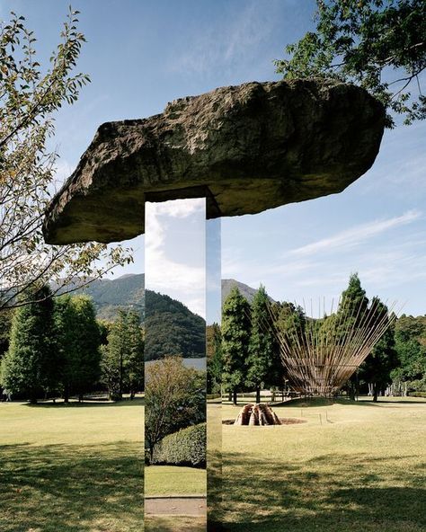 Sculpture Landscape Architecture, Land Art Sculpture, Land Art Ideas, Garden Art Sculptures Statues, Outdoor Museum, Sculpture Nature, Hakone Japan, Outdoor Garden Statues, Rock Sculpture