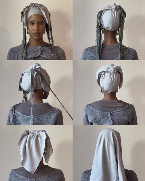 grey is the girl who is melancholic and mysterious 😶‍🌫️ @louisvuitton Hat Over Locs, Veil Styles Hijab, Halal Fashion, Headwrap Styles, Headwrap Hairstyles, Veil Styles, Head Wraps For Women, Head Wrap Styles, Hair Scarf Styles