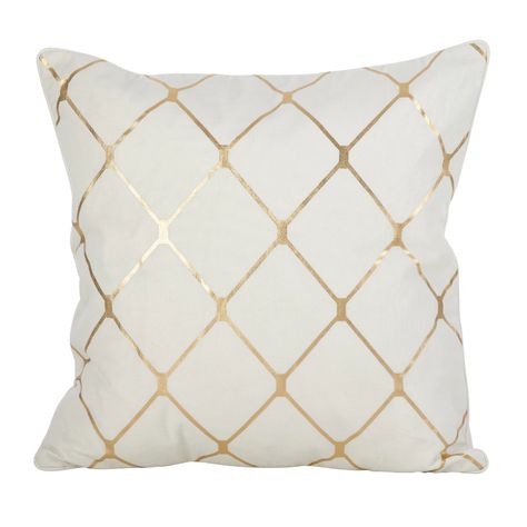 Willa Arlo Interiors Mciver Metallic Diamond Cotton Down Throw Pillow & Reviews | Wayfair Bright White Background, Throw Pillows White, Chenille Pillow, Couch Decor, Diamond Weave, Gold Pillows, Fur Throw Pillows, Design Pillow, Designer Throws