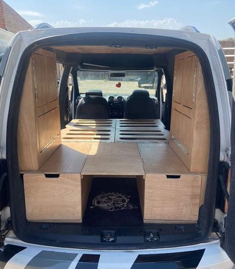 Caddy Maxi Camper, Vw Caddy Maxi Camper, Vw Conversions, Kombi Camper, Caddy Maxi, Camping Van, Camper Storage, Transit Custom, Tiny Camper