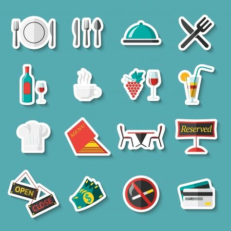 Restaurant Stickers, Black Restaurant, Sticker Board, Restaurant Icon, Art Restaurant, Create Icon, Wine Table, Stickers Cool, Wine Tags