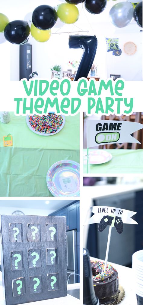 Ideas for a Video Game Party Gaming Birthday Party Decorations, Video Game Birthday Party Games, Gaming Party Food Ideas, Video Game Party Games, Video Game Party Activities, Video Game Birthday Activities, Video Game Themed Activities For Kids, Gaming Birthday Party Ideas, Gaming Theme Birthday Party